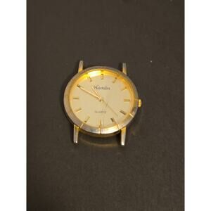Hamlin Watch 33mm Gold Tone Missing Strap Parts/Repair Japan